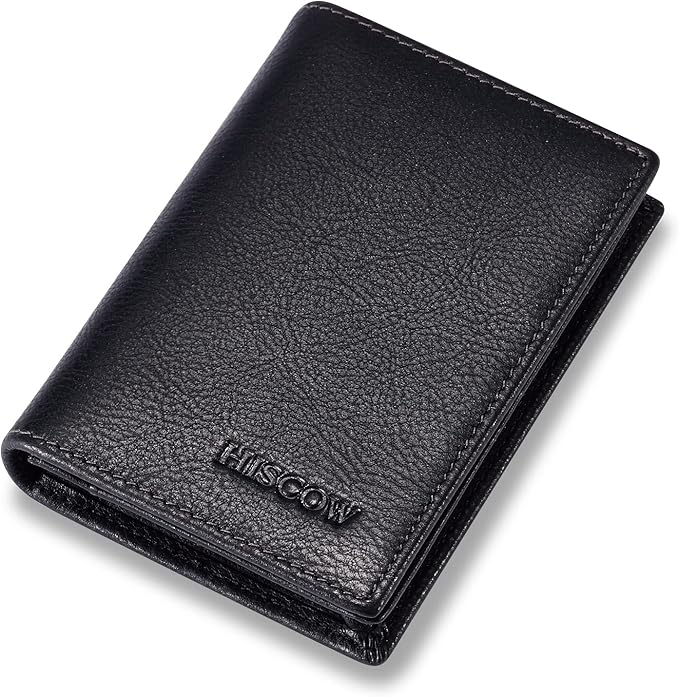 Leather Business Card Case Holder for Men & Women, Italian Calfskin