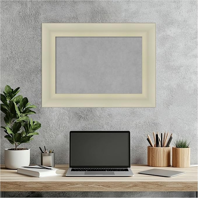 Amanti Art Silver Framed Magnetic Board 17x23 Small Vision Board for use with Magnets, 100% Metal Sheet to Display Items as Office Decor or for Home Organization in mudroom, Kitchen or Kids Room