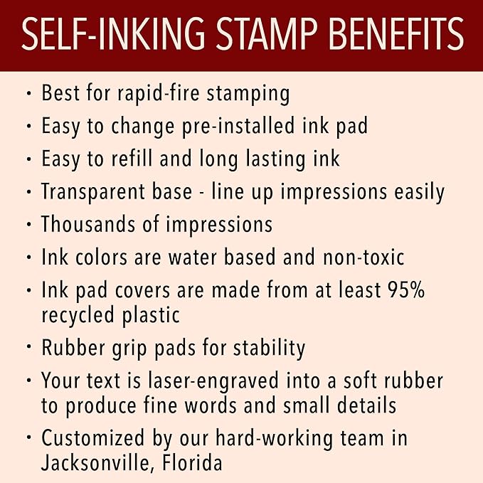 Self Inking Modern Address Stamps | Custom Return Address Stamper (Brandon, Medium)