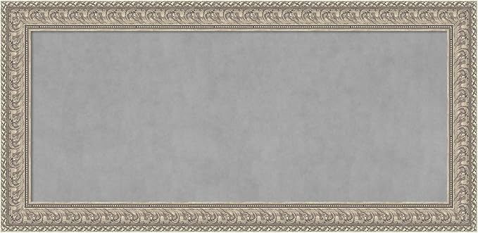 Amanti Art Silver Framed Magnetic Board 27x55 Oversize Vision Board for use with Magnets, 100% Metal Sheet to Display Items as Office Decor or for Home Organization in mudroom, Kitchen or Kids Room