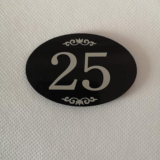 StayMax Locker Number Signs Door Sign with Self-Adhesive Tape Number Black (1-25)
