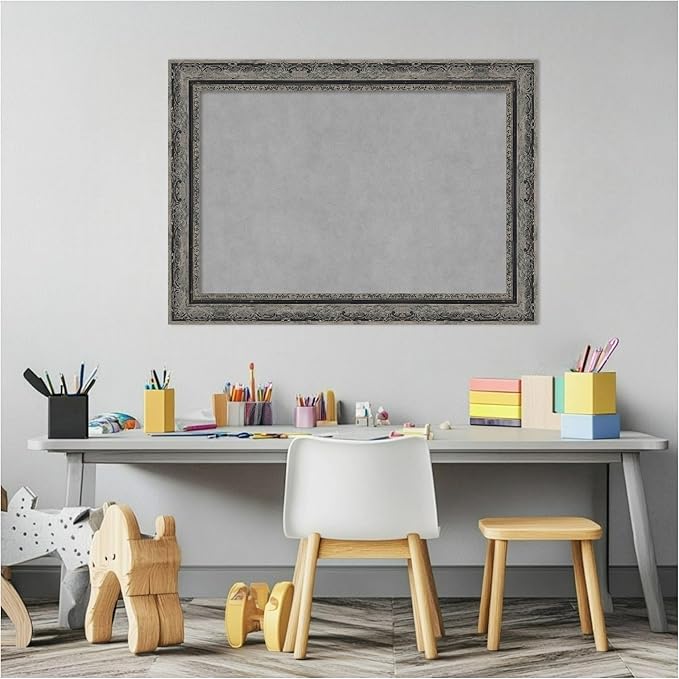 Amanti Art Black Framed Magnetic Board 20x28 Medium Vision Board for use with Magnets, 100% Metal Sheet to Display Items as Office Decor or for Home Organization in mudroom, Kitchen or Kids Room