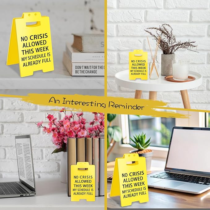 Smilelife Funny Office Cubicle Decor No Crisis Allowed This Week Desk Sign Team Office Gag Gifts for Coworker Teammate Employee Boss Manager