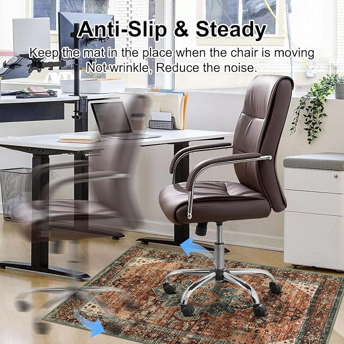 Anidaroel 48"x60" Chair Mat for Hardwood Floor/Tile Floor, Desk Chair Mat for Hard Floors, Under Desk Rug Protector for Rolling Chair, Computer Gaming Chair Mats, Low Pile Carpet Floor Mat