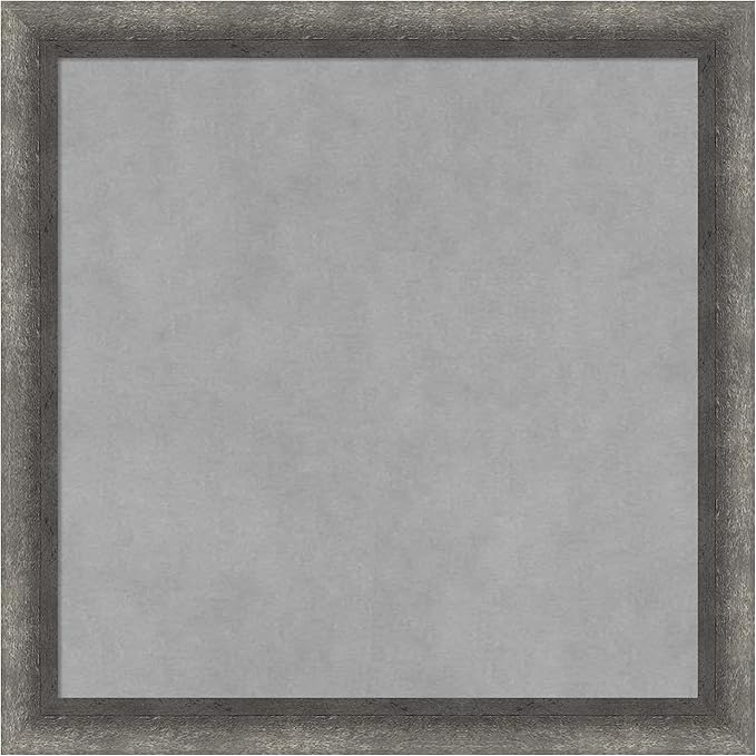 Amanti Art Grey Framed Magnetic Board 18x18 Small Vision Board for use with Magnets, 100% Metal Sheet to Display Items as Office Decor or for Home Organization in mudroom, Kitchen or Kids Room