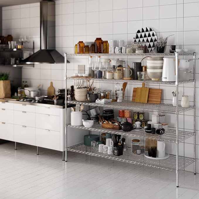 Regal Altair 24" Deep x 72" Wide x 64" Height Wire Shelving Kit | 5-Tier | NSF Commercial Storage Rack Unit