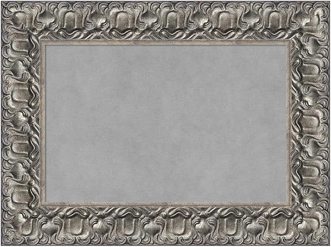 Amanti Art Silver Framed Magnetic Board 18x24 Small Vision Board for use with Magnets, 100% Metal Sheet to Display Items as Office Decor or for Home Organization in mudroom, Kitchen or Kids Room