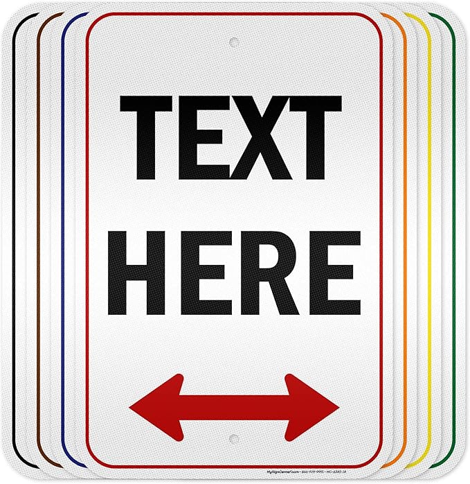 Custom Arrow,Custom Directional Sign, Two Way Arrow,12x18 Inches, 3M EGP Reflective, Rust Free .063 Aluminum, Fade Resistant, Made in USA by My Sign Center