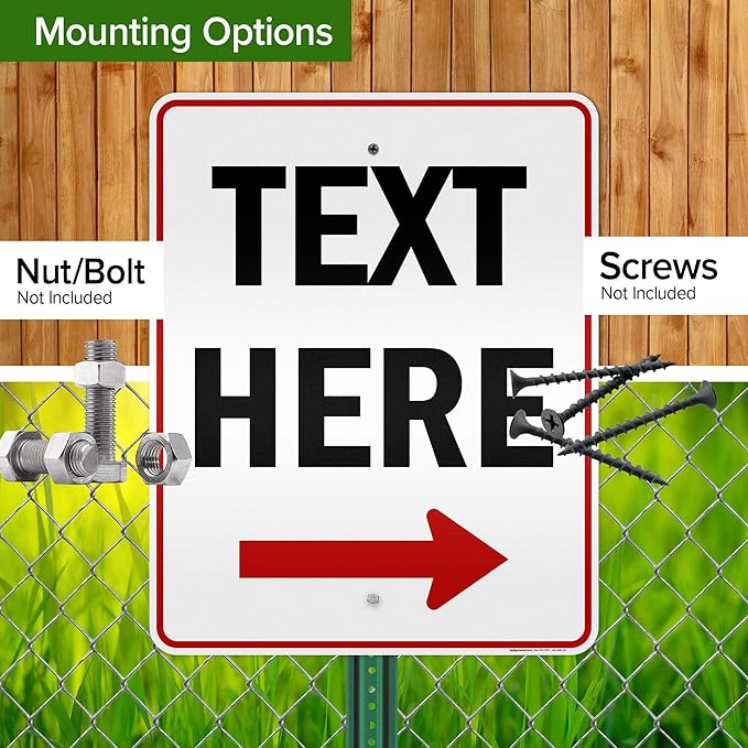 Custom Arrow,Custom Directional Sign, Right Arrow, 24x30 Inches, 3M EGP Reflective, Rust Free .080 Aluminum, Fade Resistant, Made in USA by My Sign Center