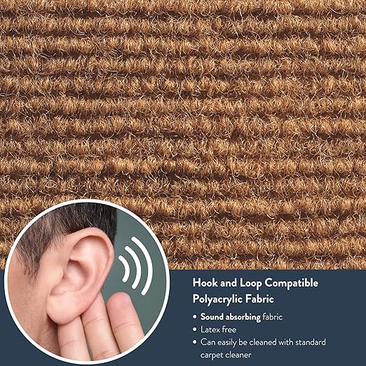 Angeles, Quiet Divider with Sound Sponge 48" x 6' Wall in Natural Tan, Free-Standing Classroom Partition for Enhanced Classroom Productivity and Noise Reduction