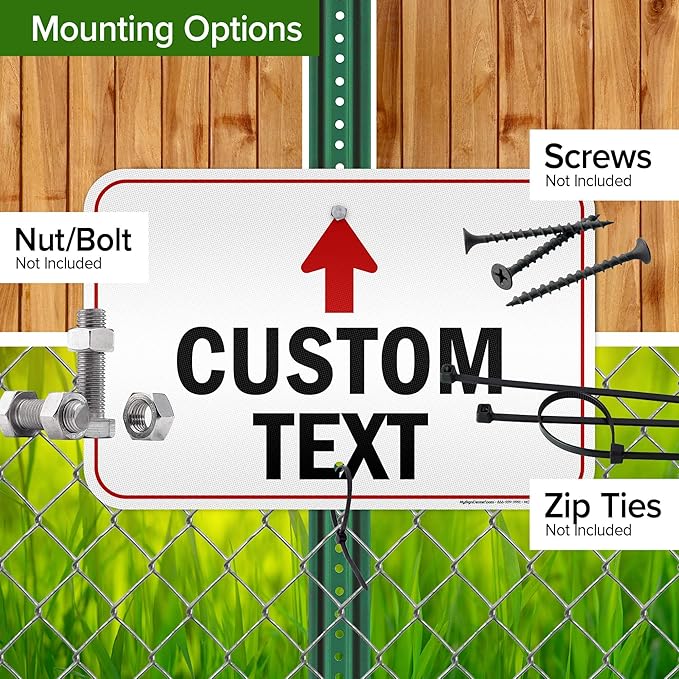 Custom Arrow Directional Sign, 12x18 Inches, 3M EGP Reflective, Rust Free .063 Aluminum, Fade Resistant, Made in USA by My Sign Center