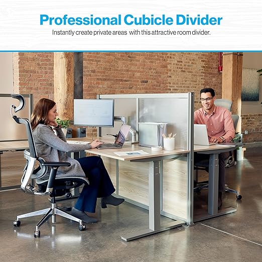 NBF Office Partitions - Cubicle Privacy Panel Wall Divider - Modern Room Separator with Quick Assembly - Indoor Laminate Free Standing Portable Room Divider Panel - 52" H x 60" W (Warm Ash)