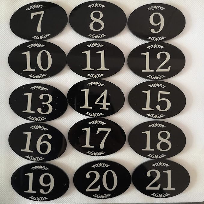 StayMax Locker Number Signs Door Sign with Self-Adhesive Tape Number Black (1-200)