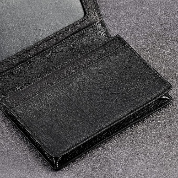 Leather Business Card Case Holder for Men & Women, Italian Calfskin