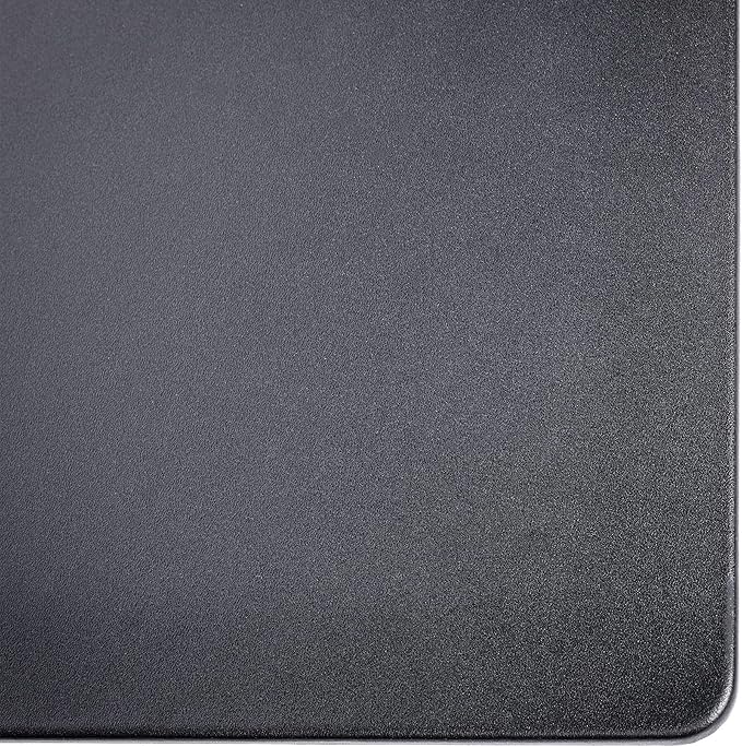 Black Leather 24" x 19" Desk Mat Without Rails