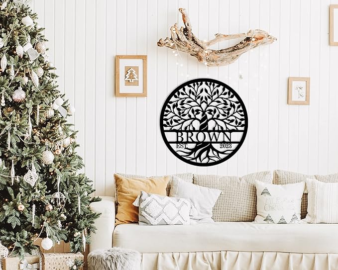 Personalized Tree of Life Metal Wall Sign, Custom Tree of Life Wall Art, Personalized Anniversary Wedding Gifts, Custom Metal Name Sign, Personalized Metal Name Sign Personalized Mothers Day Gift