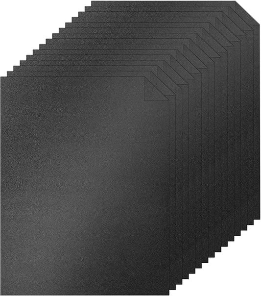 Silunkia 100 Sheets Black Shimmer Cardstock 8.5 x 11 Crafts Paper, 75lb Thick Glossy Paper Card Stock for Halloween, Business Cards, Invitations, Birthday Decorations