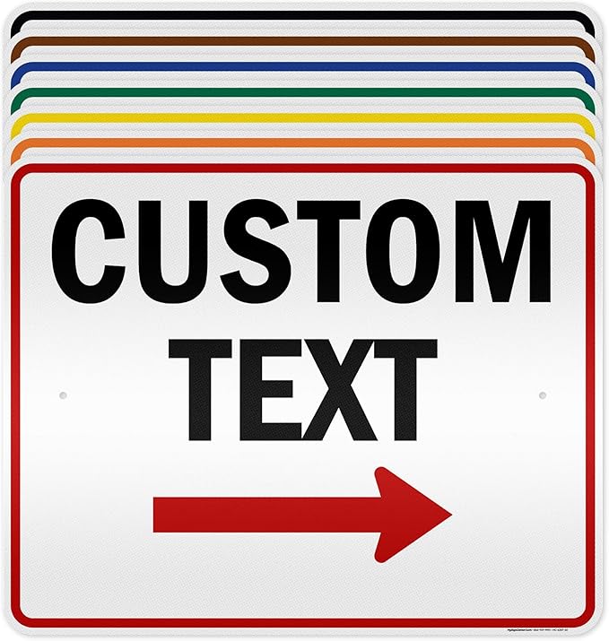 Custom Arrow,Custom Directional Sign, Right Arrow, 24x30 Inches, 3M EGP Reflective, Rust Free .080 Aluminum, Fade Resistant, Made in USA by My Sign Center