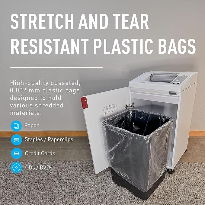 IDEAL Maintenance Combo Pack AC0920H Heavy-Duty Shredder Bags 20”x47”, Case of 80, 40-Gallon, Gusseted+ High-Cling Lubricating Shredder Oil 4x1-Pint Bottles, IDEACCED21/4H. Fits 2503/2604/3104/3105
