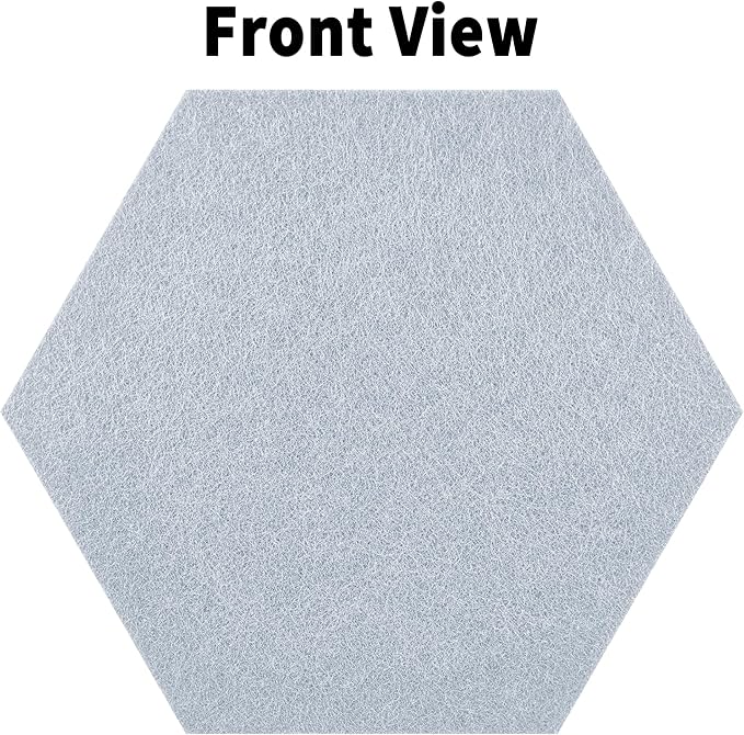 12'' Medium Hexagon Cork-Bulletin Board Tiles Adhesive 10PCS 12x10 inch Frameless Sticky Corkboard Hex Felt Pin Board for Office-Wall Decor, Removable Hexagonal Tack Pinboard with 30 Pushpins