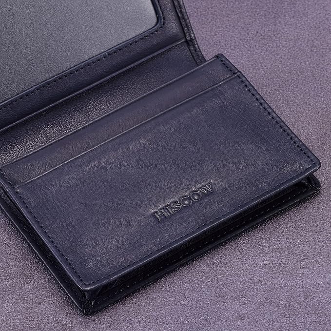Leather Business Card Case Holder for Men & Women, Italian Calfskin