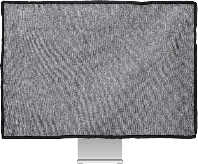 kwmobile Dust Cover for 24-26" Monitor - Linen Monitor Display Protector - Protect Your Computer Screen - Dark Grey