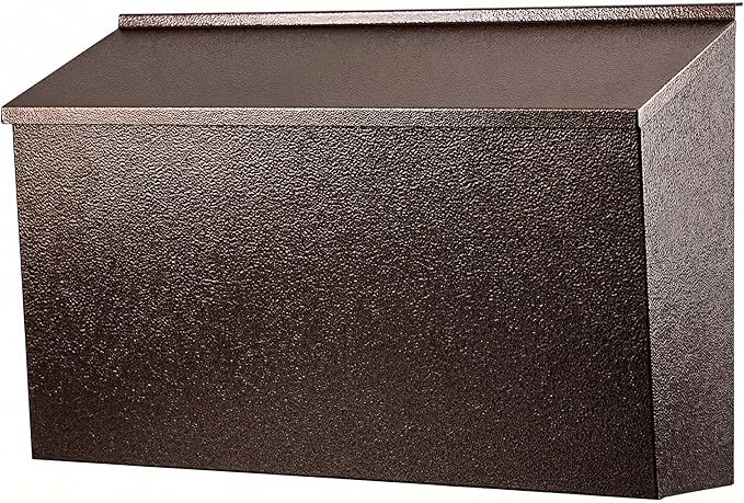 KYODOLED Wall-Mount Mailbox, Large Capacity Mail Box, Galvanized Steel Rust-Proof Metal Post Box, Mailboxes for Outside,15.7"x9.9"x4.9" Bronze
