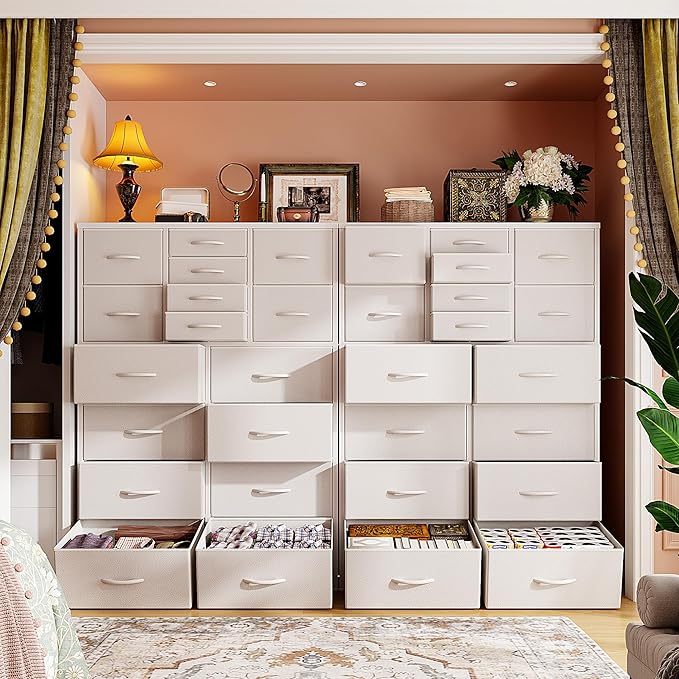 Romorgniz 57“H Dresser for Bedroom with Multiple Drawers,Dressers & Chests of Drawers for Bedroom,Large White Dresser, Sturdy Metal Frame & Wood Top,Entryway, Hallway