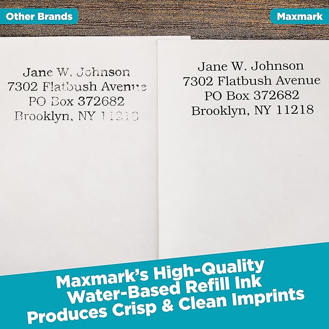 MaxMark Premium Refill Ink with Control Tip Bottle for Self-Inking Stamps, Brown Color - 4 oz.