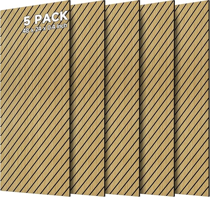Art Acoustic Panels for Wall,5 Pack Sound Absorbing Panels,47.2” x 23.6” Soundproof Wall Panels,High-Density Acoustic Wall Panels,Decorative Sound Panels with Wood-Look