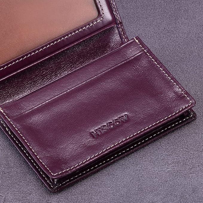 Leather Business Card Case Holder for Men & Women, Italian Calfskin