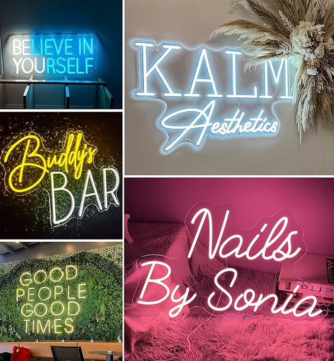 CIONAOR Custom Neon Sign, Custom LED Neon Sign Customizable for Business Salon Beauty Nail Studios Light Up Name Sign, Personalized Neon Light Suitable for Bar Bakeries Coffee Shop Decorations