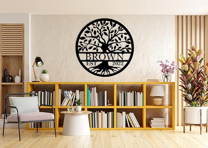 Personalized Tree of Life Metal Sign, Personalized Last Name Signs, Custom Name Signs, Tree of Life Wall Decor, Family Wall Décor