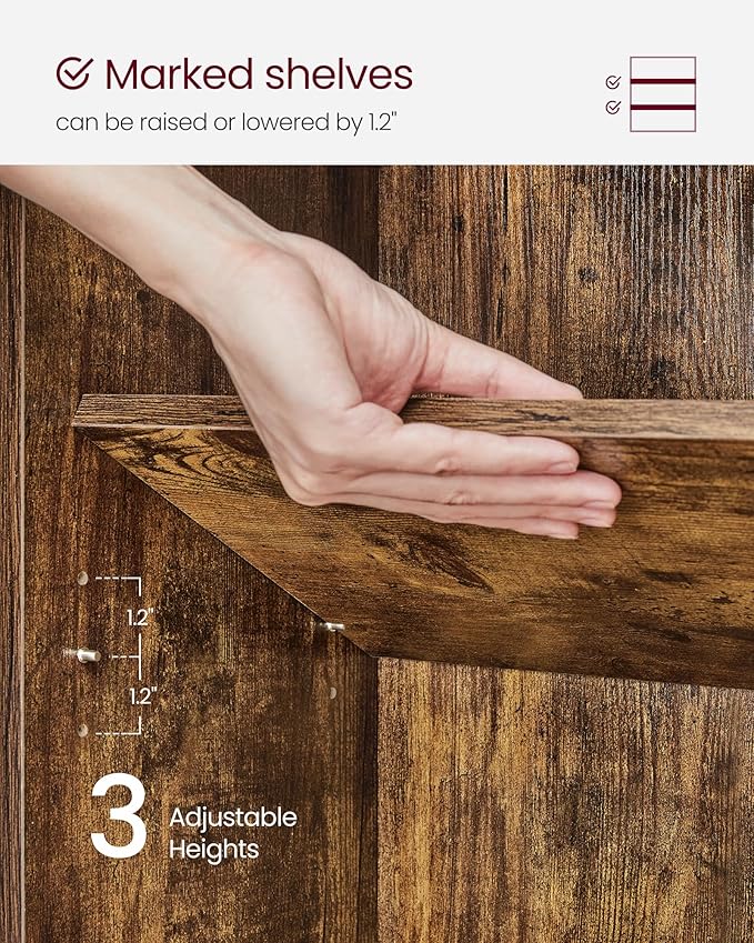 VASAGLE Set of 2 Bookshelves, 23.6 Inches Wide, 3-Tier Open Bookcases with Adjustable Storage Shelves, Floor Standing Units, Rustic Brown ULBC163X01-2