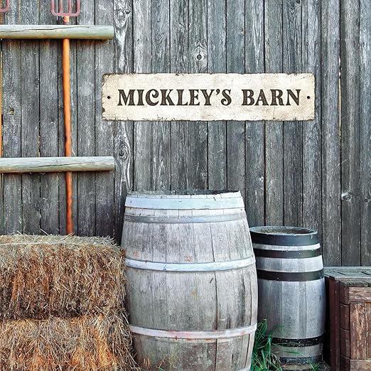 Rustic Custom Sign, Personalized Metal Signs, Gift for Him Men Dad, Man Cave, Indoor and Outdoor Use, 4x18 Inches, ACM, Fade Resistant, Made in the USA