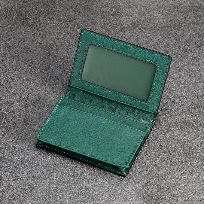 Leather Business Card Case Holder for Men & Women, Italian Calfskin