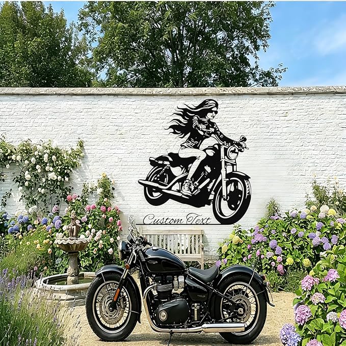 Custom Motorcycle Metal Sign Personalized Biker Name Sign Motorcycle Wall Art Motorbike Signs Garage Decor Gift for Bikers Motorcycle Lover Gifts