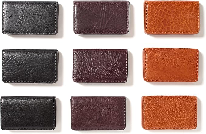 Leatherology Premium Espresso Business Card Case, Magnetic Closure ID Holder, Full Grain Leather