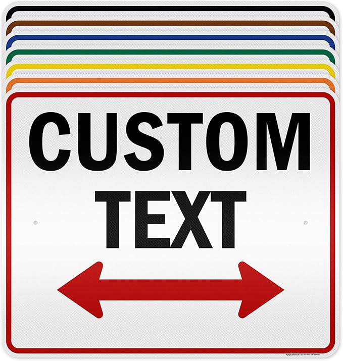 Custom Arrow,Custom Directional Sign, Two Way Arrow,24x30 Inches, 3M EGP Reflective, Rust Free .080 Aluminum, Fade Resistant, Made in USA by My Sign Center