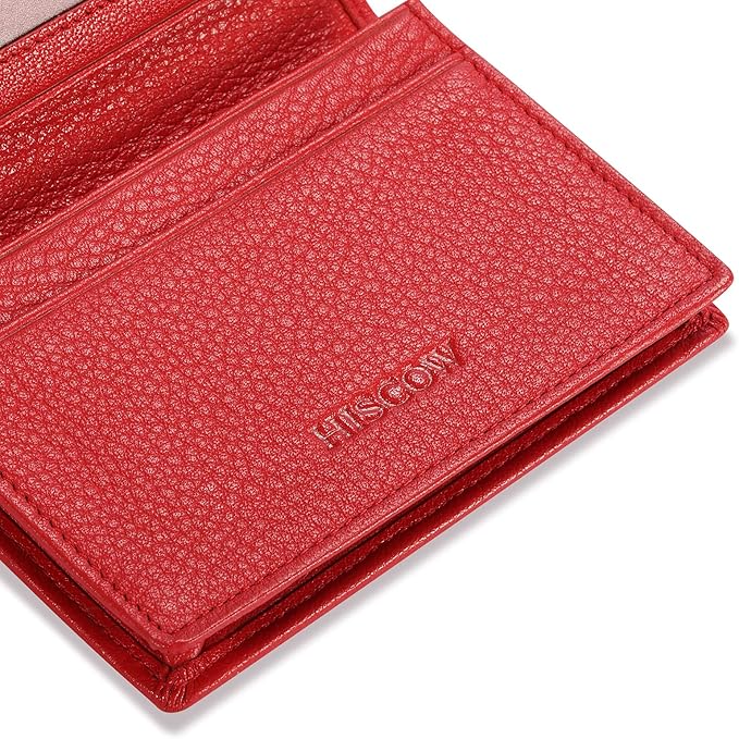 Leather Business Card Case Holder for Men & Women, Italian Calfskin