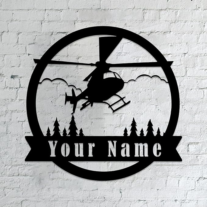 Personalized Metal Airplane Wall Art, Airplane Name Sign, Customized Pilot Name Sign, Airplane Hangar Sign Decor, Aviation Home Office Decor, Large Outdoor Decor, Pilot Gifts, Aircraft Lovers Gift