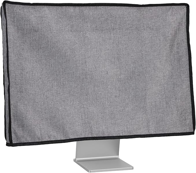 kwmobile Dust Cover for 24-26" Monitor - Linen Monitor Display Protector - Protect Your Computer Screen - Dark Grey
