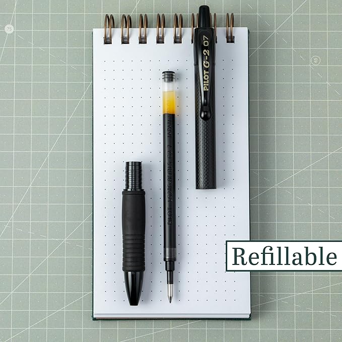 Pilot, G2 Edge Premium Gel Roller Pens, Fine Point 0.7 mm, Gel Pens Black Ink, Pack of 12 - Ideal for School, Journaling & Office Writing