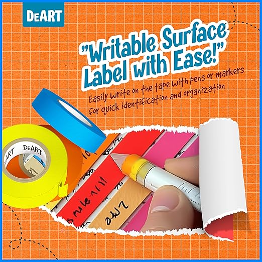 Colored Masking Tape 12 Pack 1 inch Color Painters Tape for Arts & Crafts Labeling, Coding, Art Supplies, Whiteboard Tape, Craft Supplies DIY Classroom School Wire Management Scrapbook Decoration