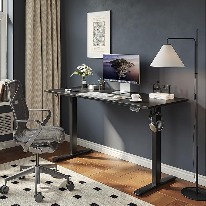 Agilestic Electric Standing Desk 40 x 24 Inches, Height Adjustable Desk, Sit Stand up for Work Office Home, Ergonomic Rising Gaming Computer Table with Memory Preset, Black