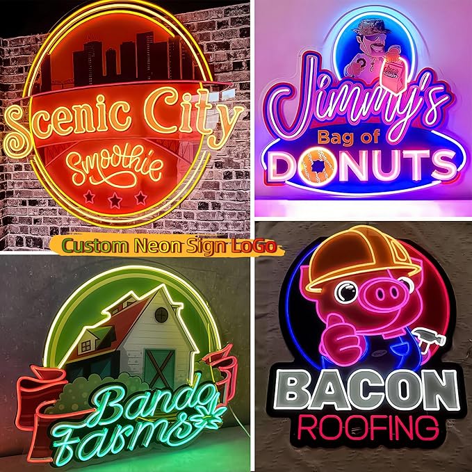 CIONAOR Custom Neon Sign, Personalized UV Printed LED Neon Sign LoGo Customizable for Business, Salon Beauty Nail Studios Light Up Name Sign, Images Neon Lighting Customized