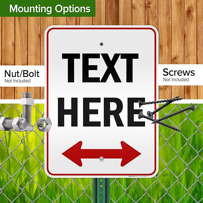 Custom Arrow,Custom Directional Sign, Two Way Arrow,18x24 Inches, 3M EGP Reflective, Rust Free .080 Aluminum, Fade Resistant, Made in USA by My Sign Center