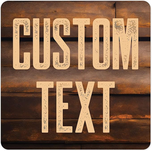 Custom Sign, Custom Street Sign, 11 Font Colors, 13 Font Styles, 4 Hole Options, 22 Sizes, 24x24 Inches, Rust Free DiBound, Fade Resistant, Made in USA by My Sign Center (Vintage Wood)