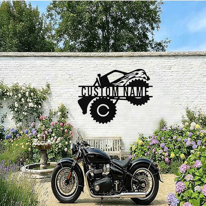 Custom Dirt Bike Metal Signs Personalized Motorcycle Name Sign Custom Garage Decor Motorbikes Wall Art Decor Motorcycle Sign Men Room Decorate Gifts for Men Husband Rider