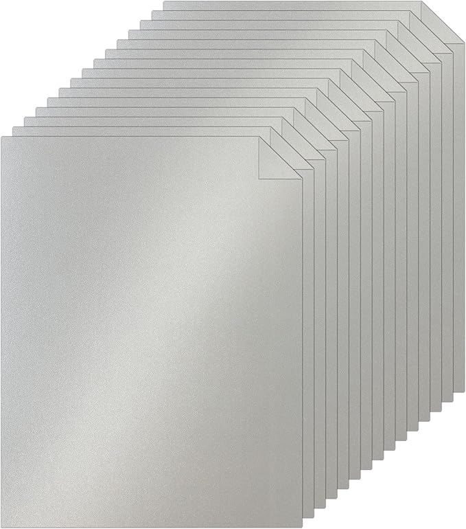 Silunkia 40 Sheets Silver Shimmer Cardstock 8.5 x 11 Metallic Paper, 75lb Thick Card Stock Cutting Paper for Greeting Cards, Card Making, Business Cards, Invitations, Scrapbooking